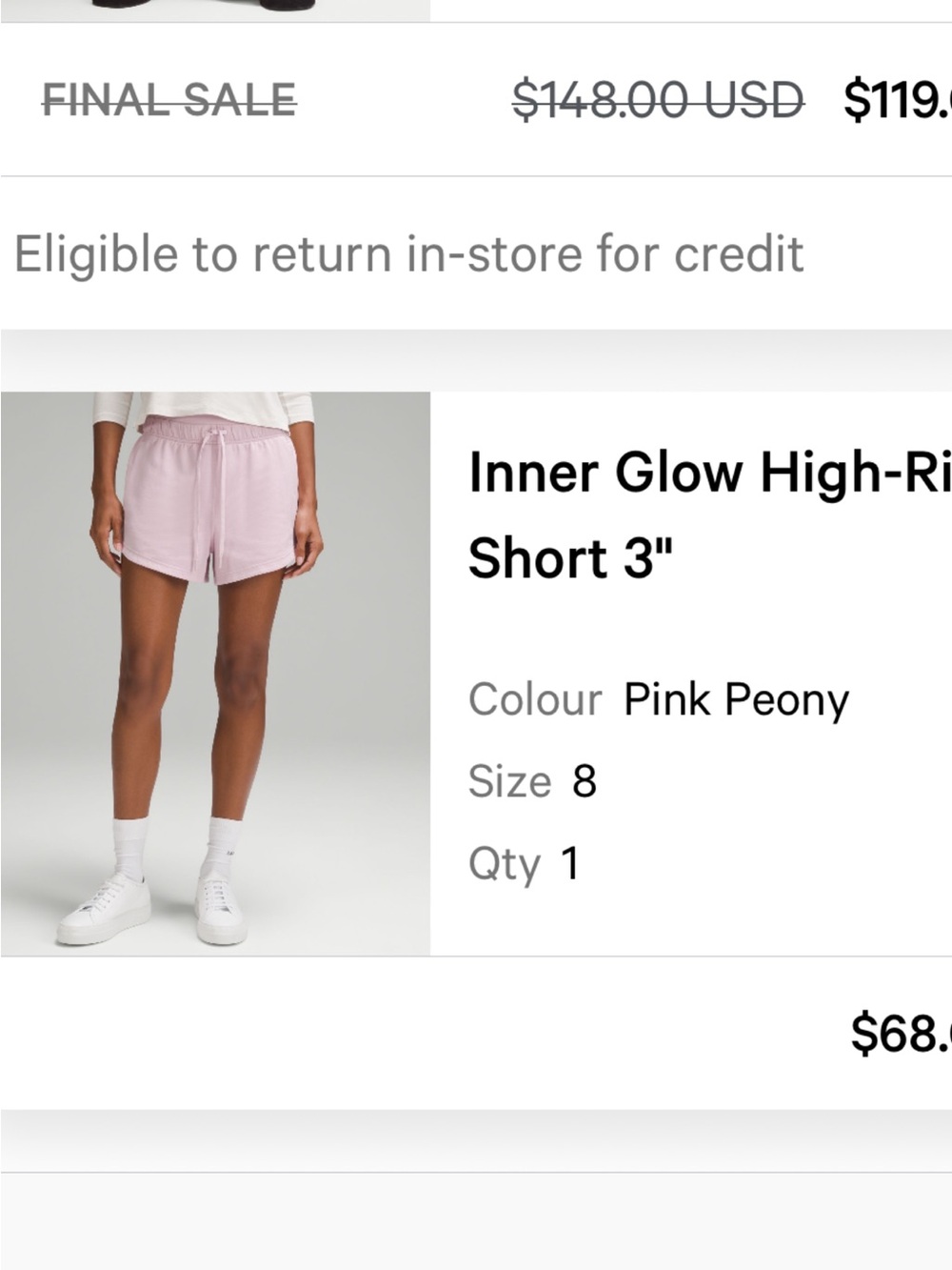 Inner Glow High-Rise Short 3" - Pink Peony